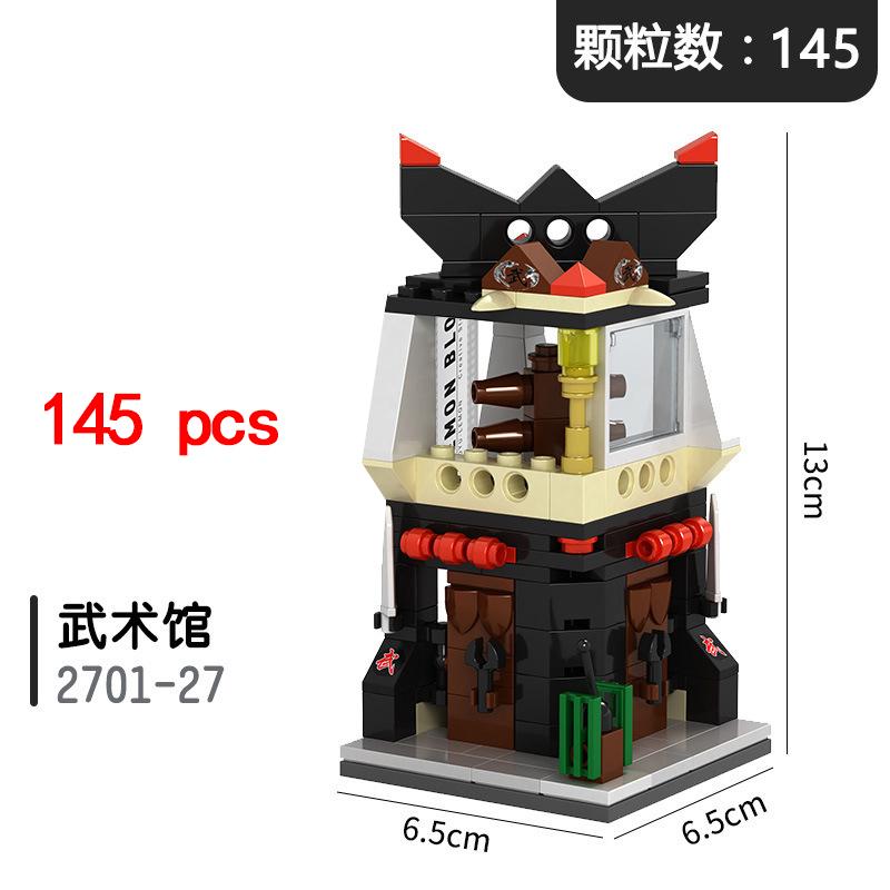 City Miniature Views Mini Street Coffee Shop Model Building Blocks Kits Bricks Kids Toys Girls Boys Flower Food Retail Store