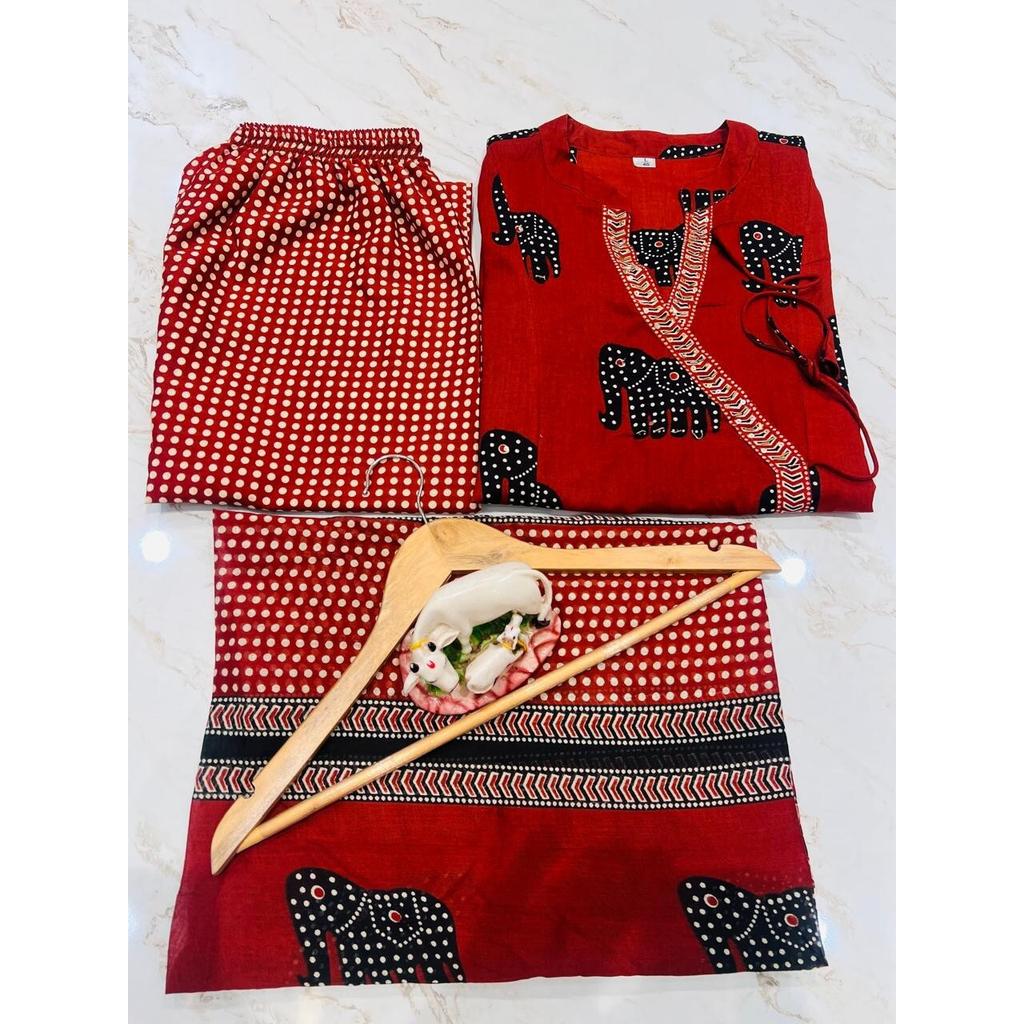 Women Designer Tunic Kurta Pant Dupatta Set Indian Pakistani Party Wear Kurti SC-2260a