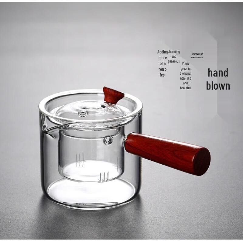 Чайник с боковой ручкой из высококачественного боросиликатного стекла