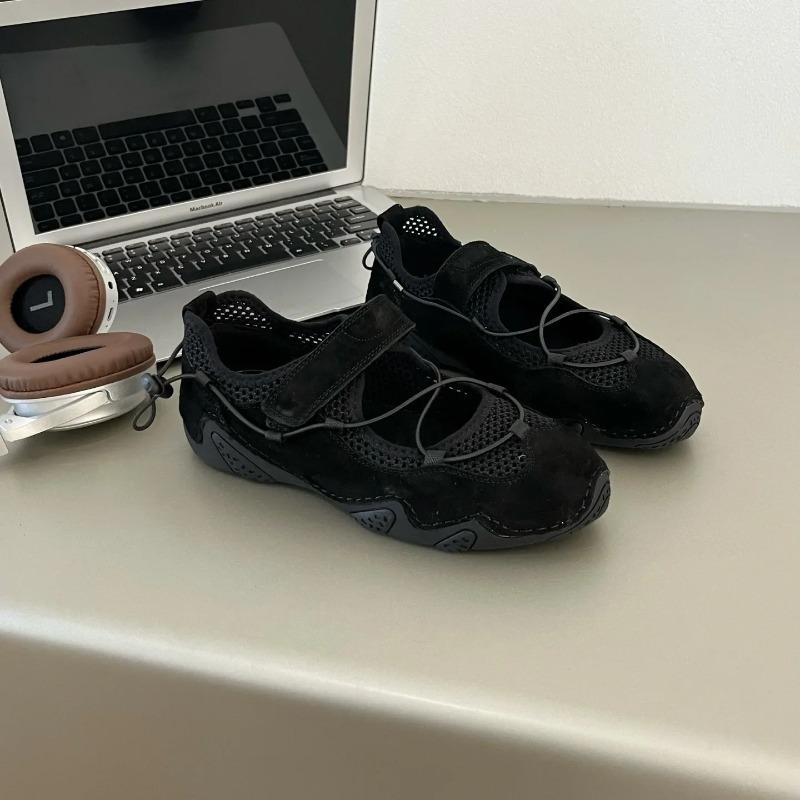 Ballet Flat Shoes Mary Jane Women's Footwear Summer New Soft Bottom Sports Shoe Versatile Flat Heel Sandals for Adult Ladies