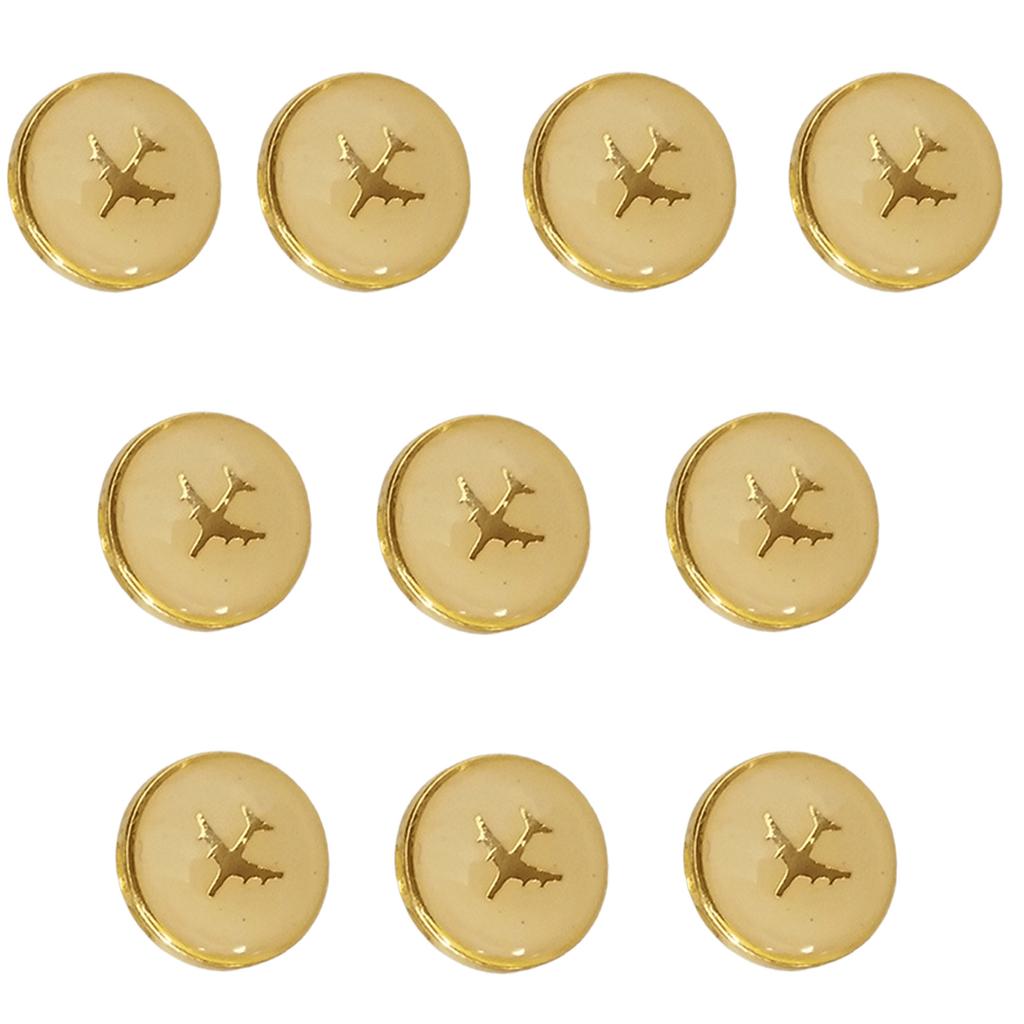 Airport Uniform Buttons Rustproof Metal Buttons Fasteners Airline Crew Buttons for Airline and Ground Crew