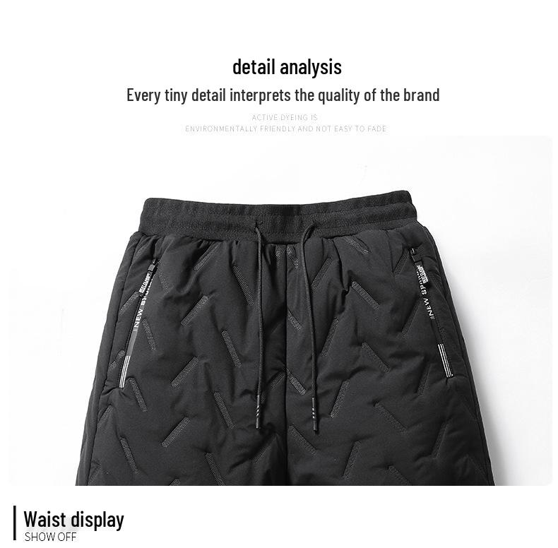 Men's Winter Fleece-Lined Lambswool Pants - Thick, Warm, Windproof