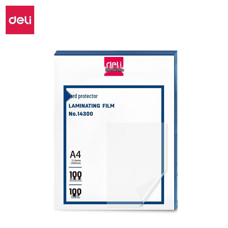 Deli 14300 Clear Laminating Pouches, 100 Count