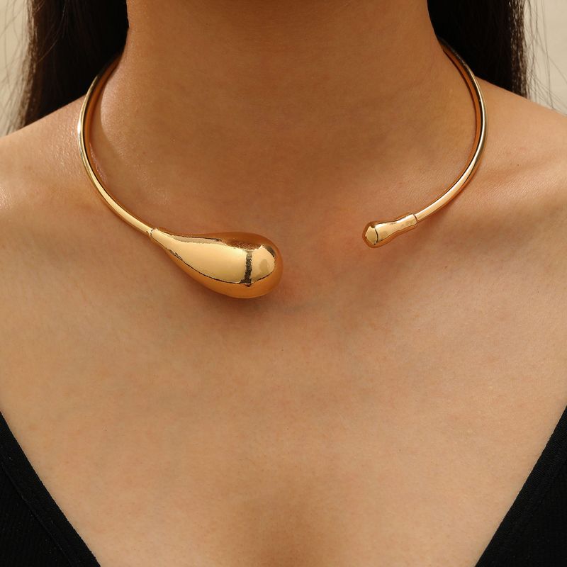 European and American Cross-Border Personalized Geometric Metal Glossy Spring Open Choker Bracelet for Women Punk Simple Necklace Choker