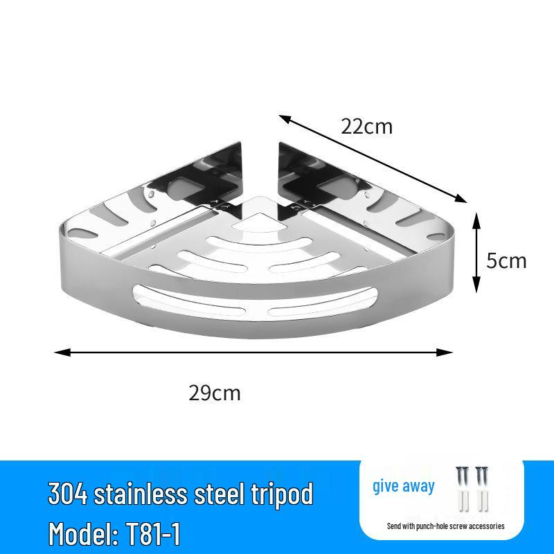 304 Stainless Steel Bathroom Rack Set: Towel Rack, Toilet Triangle Rack, Paper Holder, Storage Hanger
