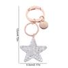 Little Fresh Couple Keychain Five-Pointed Star Bag Pendant Creative Car Keyring  Kids