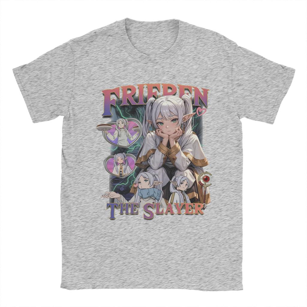Frieren T-Shirts Herren Anime Neuheit Baumwoll-T-Shirt O-Ausschnitt Kurzarm T-Shirt 6XL Kleidung