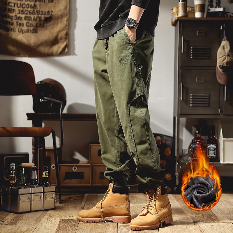 2025 Men's American Retro Harem Overalls - Thickened Spring/Autumn Casual Pants