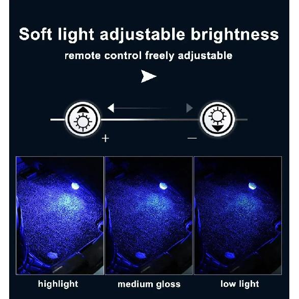 Wireless Adhesive LED Car Interior Ambient Light Remote Control Decor Auto Roof Foot Atmosphere Lamp Bicycle Tail Light