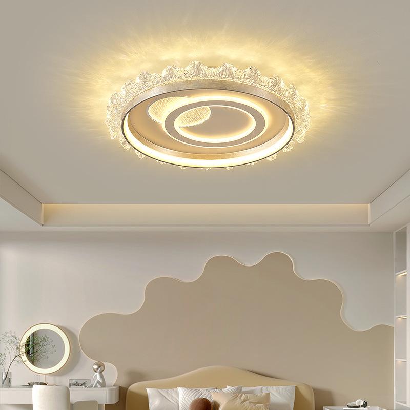 Elegant Crystal Ceiling Light - Modern, Minimalist, Eye-Protection Design for Luxury Bedrooms