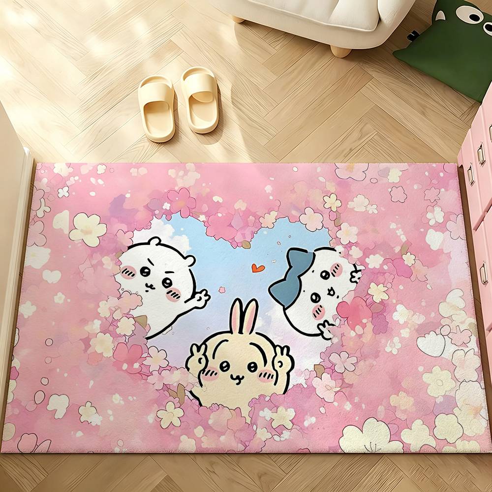 Cartoon C-chiika-waS Carpet Bathroom Anti-slip Mat Door Mat Home Decoration Mat Entrance Door Mat Scratch-resistant Door Mat