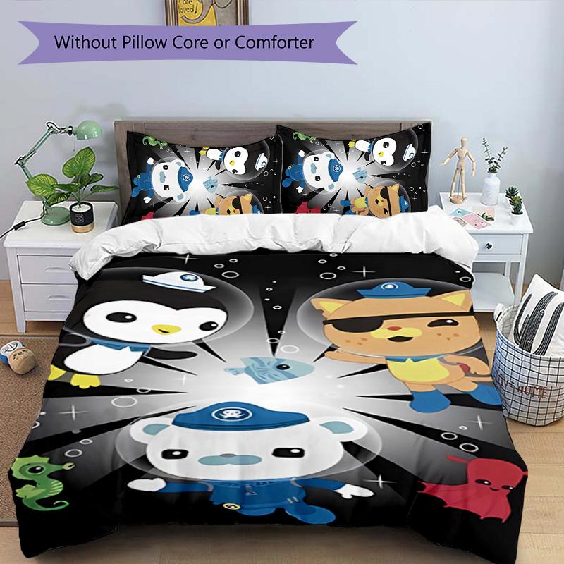 3pcs The Octonauts3 pattern bedding set duvet cover set includes duvet cover &pillowcases, perfect all season bedroom decoration & gift