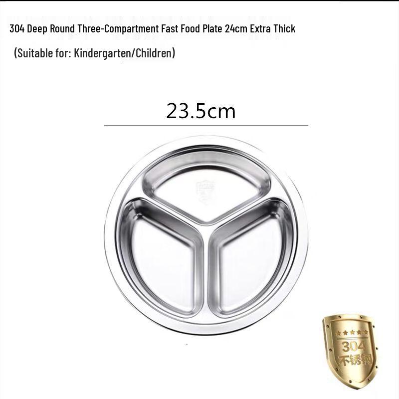 304 Stainless Steel Rectangular Divided Meal Tray