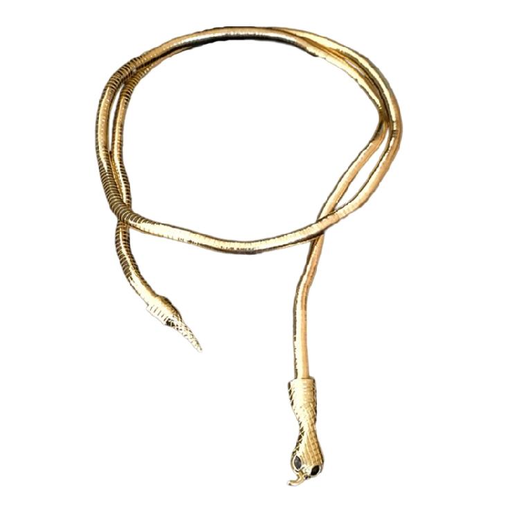 

Fashionable Gold/Silver Snake Necklace Versatile Snake Necklace Neck Chain With Two Wearing Options For Chic Outfits золотий