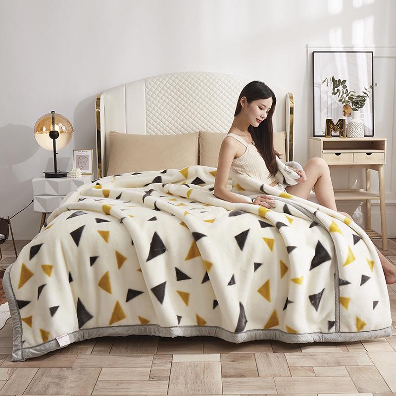 Winter Raschel Double-Layer Coral Fleece Blanket - Super Soft Wedding Gift