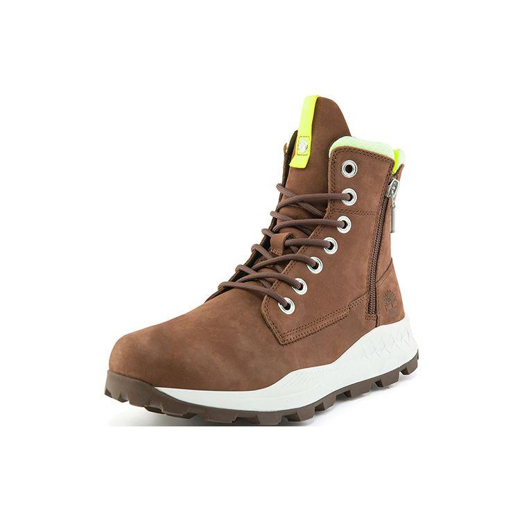 Timberland Brooklyn Series Top Layer Cowhide Warm Increased Height Comfortable Short Outdoor Boots Men boots Brown A2HVT