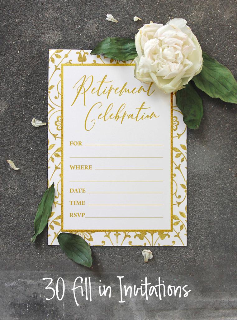 Inkdotpot Pack Of 30, Join Us Invitations With Envelopes, Retirement Party Celebration Invite Cards Fill-In Style Party Supplies 5 X 7 Inches