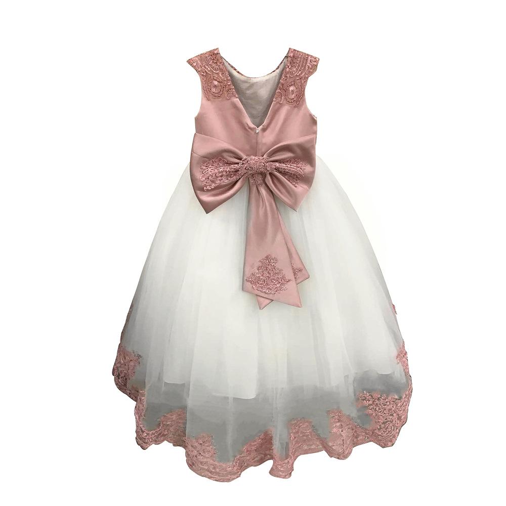 White Flower Girl Princess Wedding Dress - Elegant Kids' Formal Wear