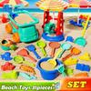 Strandspielzeug für Kinder Sandspielzeug 31-teiliges Set Sandeimer Schaufel Rechen Spielzeug für Strand Meerestierformen Reise Sandkasten Spielzeug für Kleinkinder