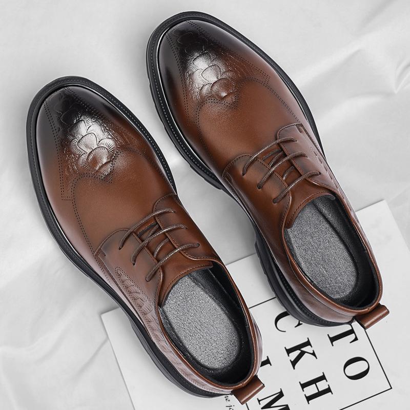 Wenzhou leather shoes men's shoes business dress men's shoes four seasons single shoes factory wedding groom shoes