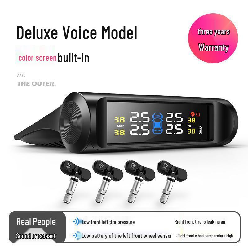 Solar-Powered Wireless Tire Pressure Monitor for Cars