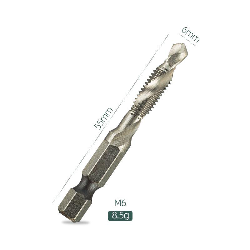 Yunbei Titanium-Plated High-Speed Steel Spiral Tap Drill with Hexagonal Shank