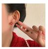 Christmas 925 Silver Needle Ear Stud Set: Cute Red Flowers & Girly Designs from Japan and South Korea