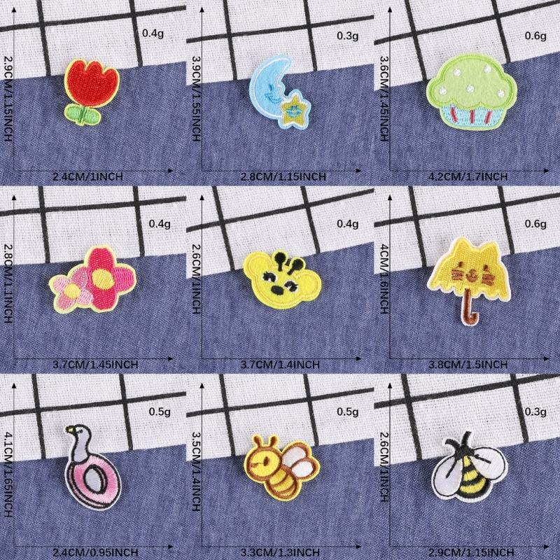 38 Pcs Strawberry Embroidered Patches Iron On Patches Mushroom Repair Patches Bees Sewing Patches for Clothes Bag