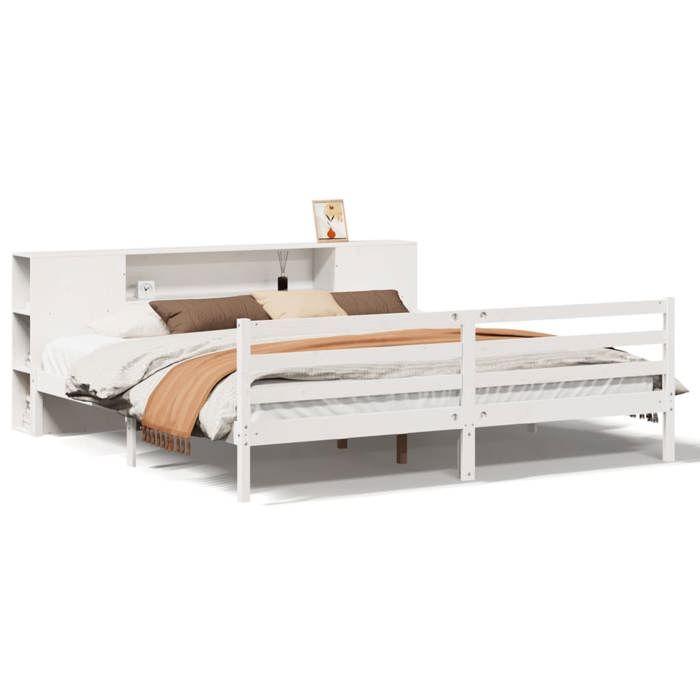 VidaXL Bunk Bed Frame Without Mattress White 180x200 Cm Solid Pine Wood 3321859
