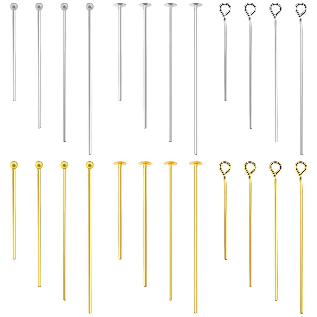 50-100Pcs Multisize Stainless Steel Flat Head Pins Eye Pins Plated Gold Ball Head Pin DIY Bracelet Earrings Jewelry Accessories