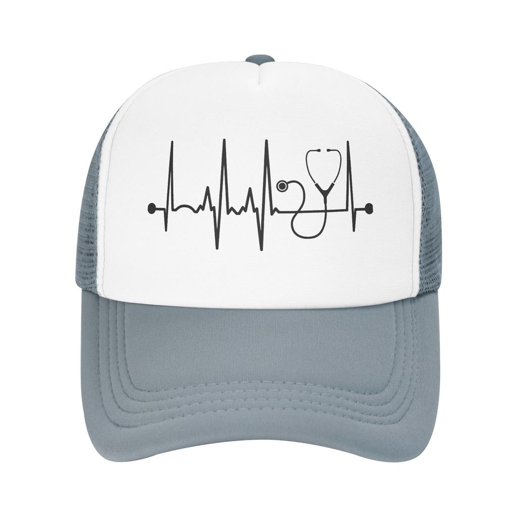 Sommer-Sonnenhüte Stethoskop Herzschlag Baseballkappe Stilvolle Trucker-Mütze Gewaschen Damen Unisex Tennis Skate Baseballkappen