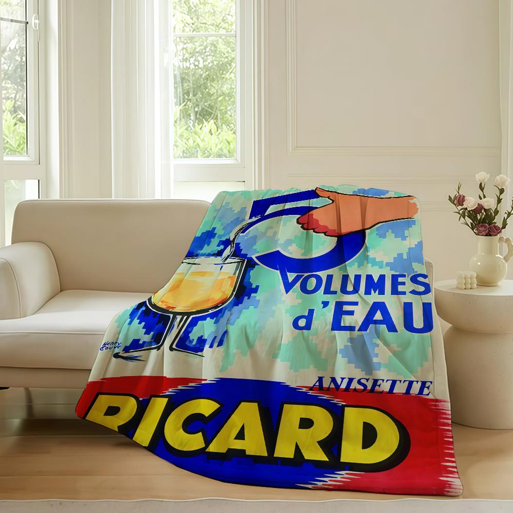 Fashion print R-RiCard Blanket For Sofa Office Bed Plane Travel Sleep Read Relax Camping Soft And Warm