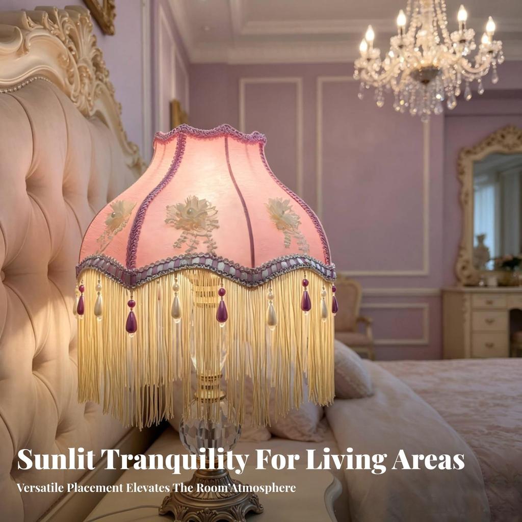 Lampshade with Fringe Tassels Tasseled Lace Retro