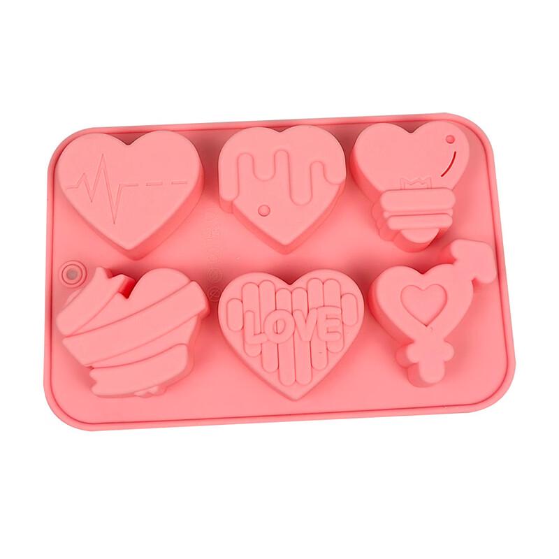 Six-Hole Heart Silicone Chocolate Mold