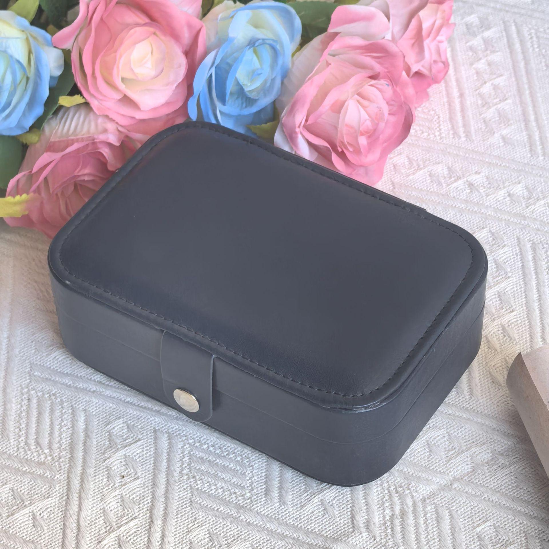 High-End Multi-Layer Portable Travel Jewelry Box - Waterproof, Dustproof, Multifunctional Leather Storage 16.5x11.5x5.5cm