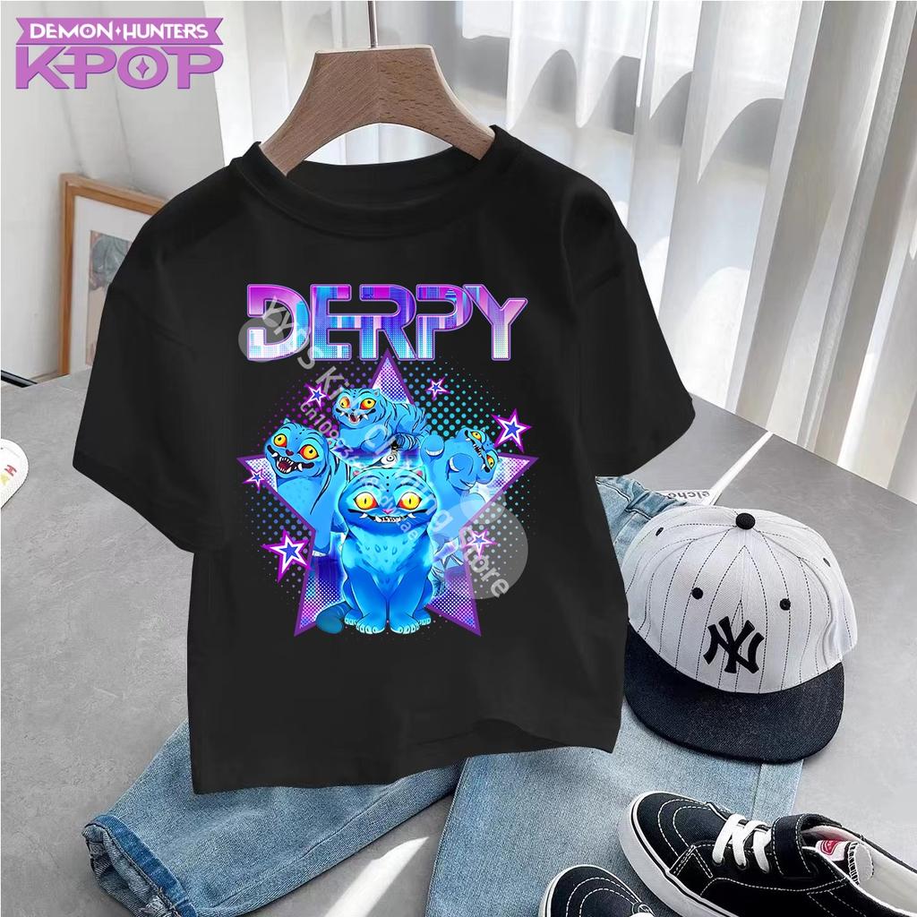 KPop Demon Hunters Kids Clothes 2025 Hot Anime Cotton T-shirt Harajuku Girls Casual Shirt Gift Fashion Movie Toddler T Shirts