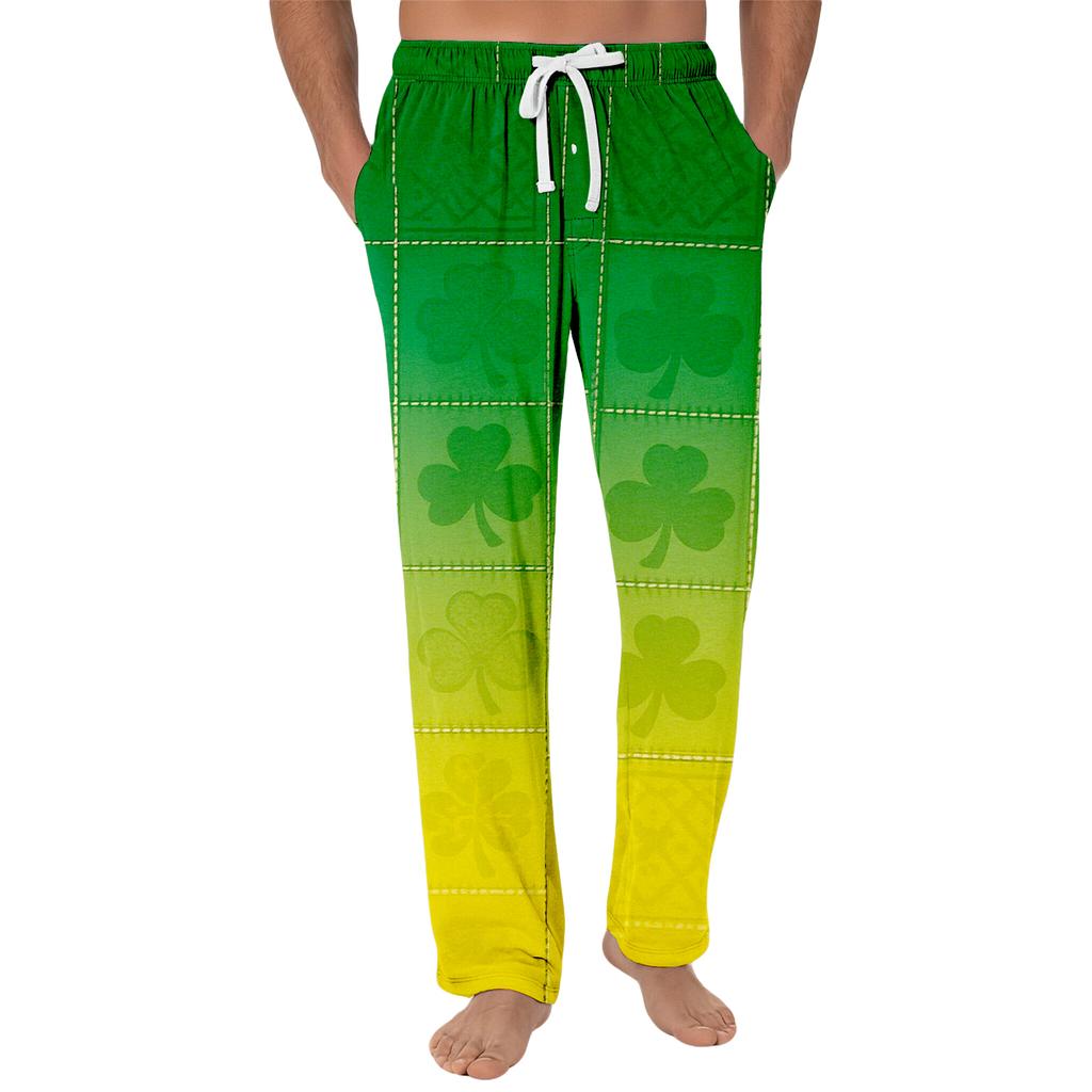 Gestreifte Pyjamahose Nachtwäsche Lässig Kordelzug Elastischer Bund Hose Bequem Gerade Yoga Lockere Hose
