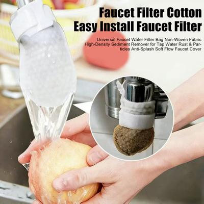 Universeller Wasserhahn-Wasserfilterbeutel Vliesstoff Hohe Dichte Sedimentfilter für Leitungswasser Rost & Partikel Spritzschutz Weicher Fluss Wasserhahnabdeckung