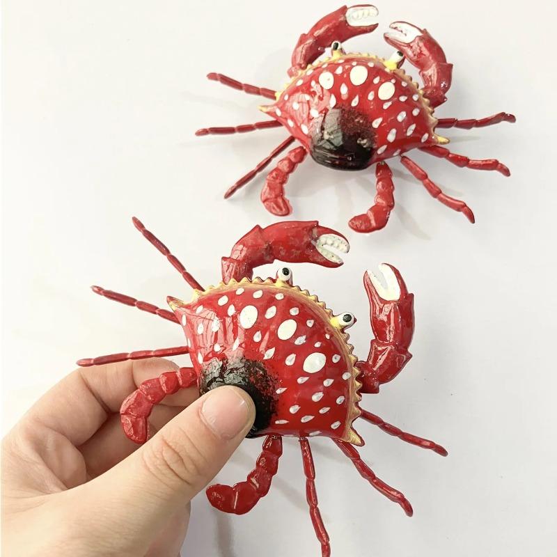 Roztomilé simulační krabí magnetky na lednici 3D magnetky na lednici ve tvaru kraba Dekorační magnety Personalizovaná magnetka na lednici Skříňka na skříňku