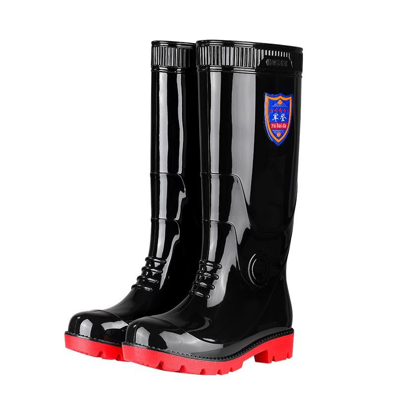 Kitchen High Tube Thickened Chef Rubber Shoes Non-slip Rain Boots Waterproof and Oil-proof Kitchen Shoes Beef Tendon Sole Men's Long Tube Water Shoes