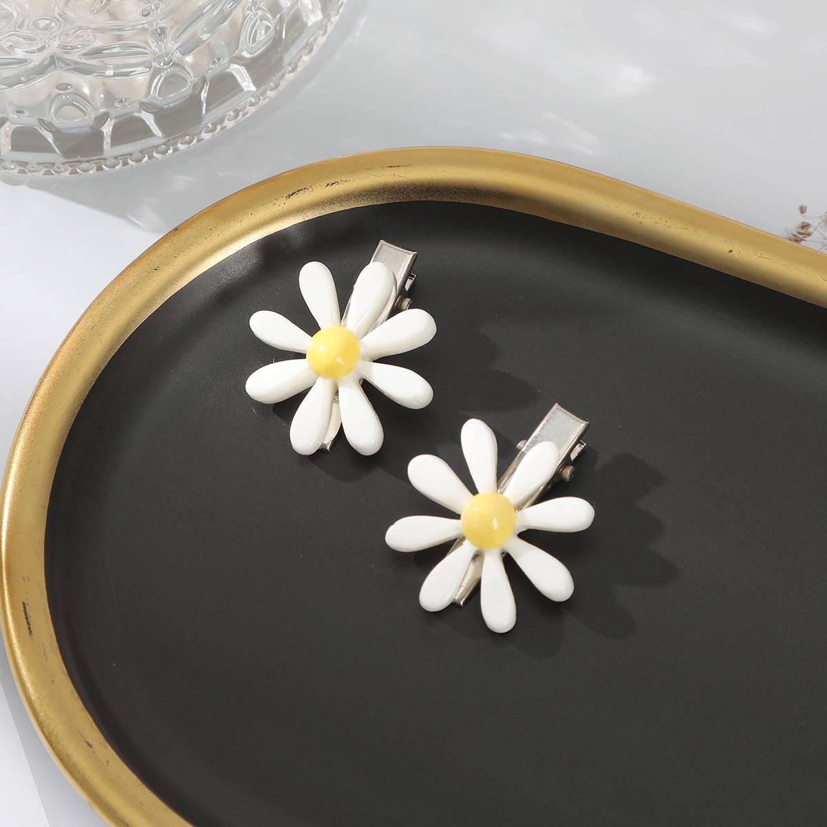 

2 шт./набор Цветок Заколка для волос Желтая Маленькая Заколка для волос для женщин Лето Сладкая Заколка для волос Мода Путешествия Фото Аксессуары для волос Стайлинг