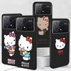 Hello Kitty Cartoon Case for Xiaomi Poco M3 X3 NFC X5 M5s M4 Pro 5G F3 Black Silicone Soft Phone Cover Coque