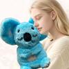 Baby Koala Plush Sensory Toy Anxiety Relief Stuffed Animal 5-Speed Breathing Light & Moving Ears Machine Washable Doll with Soothing Music