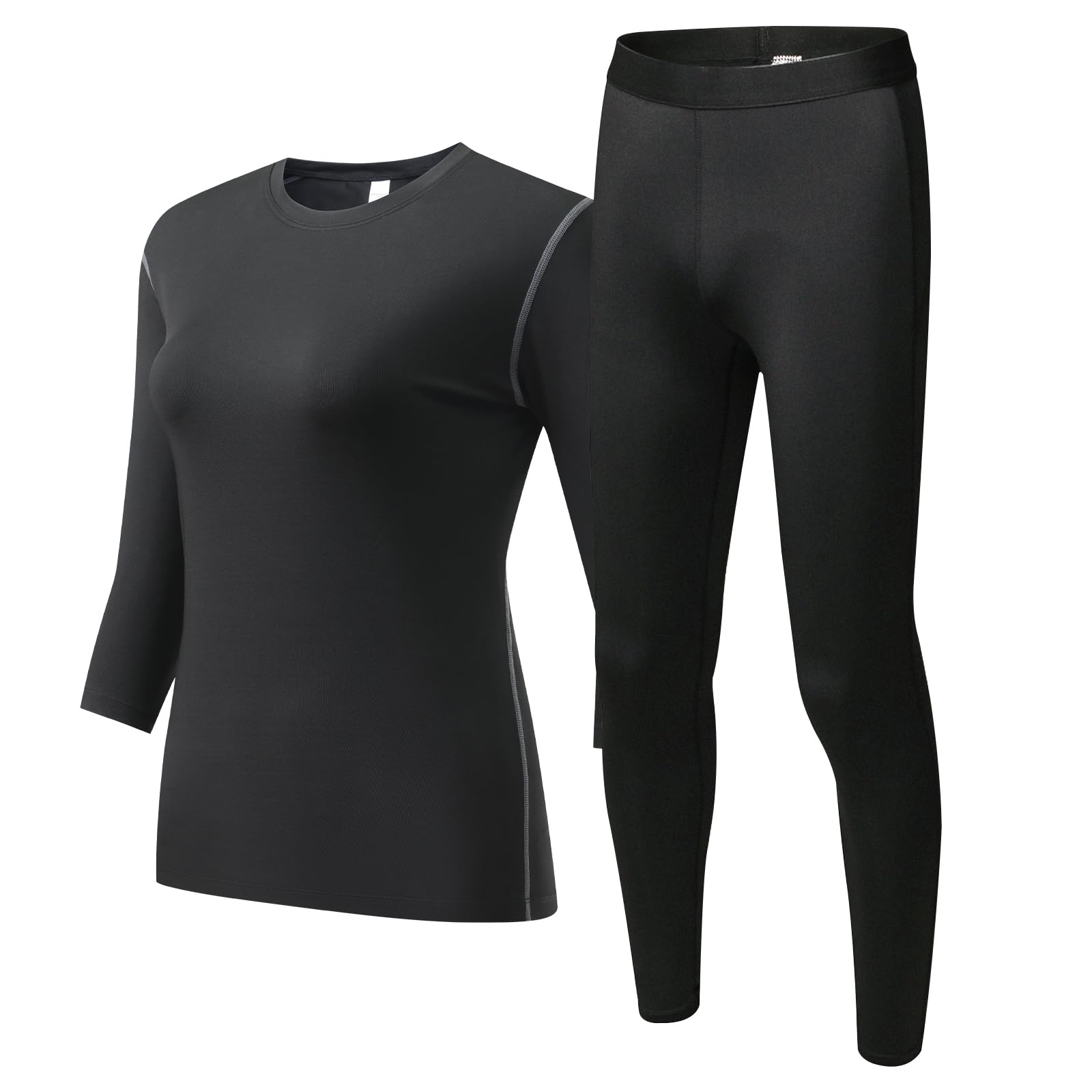 

Sports Top and Bottom Compression Long Sports Running Sweat Quick Cool [SCHEKNTS] Women s Innerwear, Set, Top, Pants, Undershirt, Tights, Wear, чорний