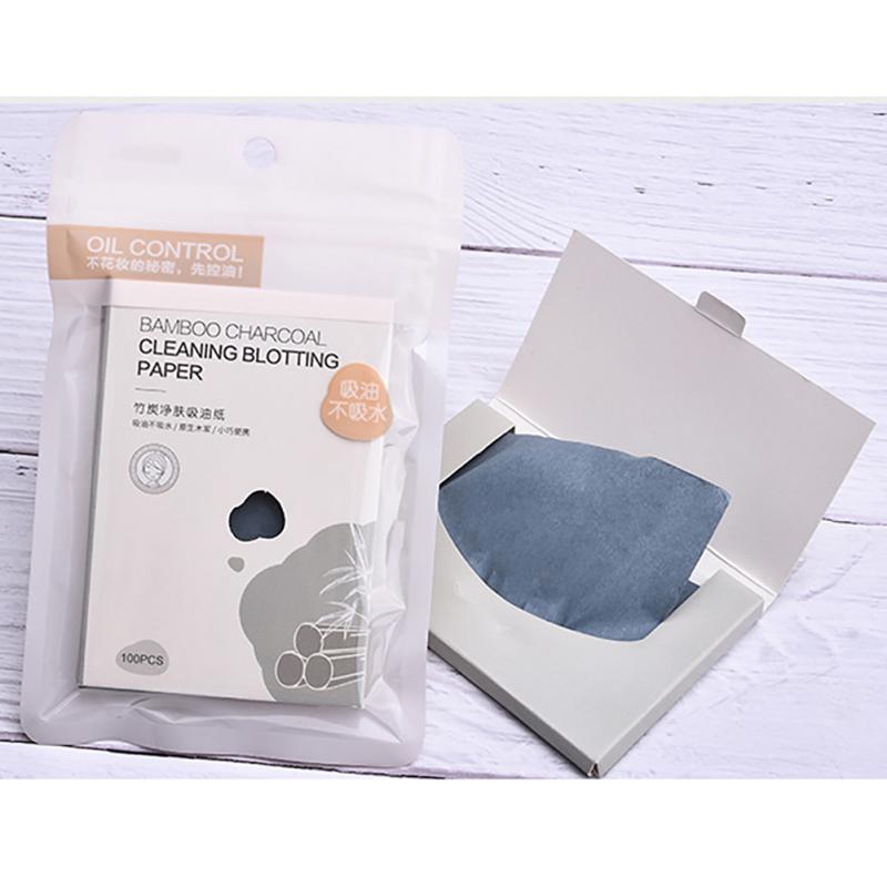 100pcs Hemp Paper Bamboo Charcoal Oil-absorbing Facial Tissue Skin-friendly Oil-control Oil Blotting Sheets