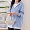 Navava Women S 2in1 Layered Color Block Hooded Long Sleeve SweatShirt Nt3124