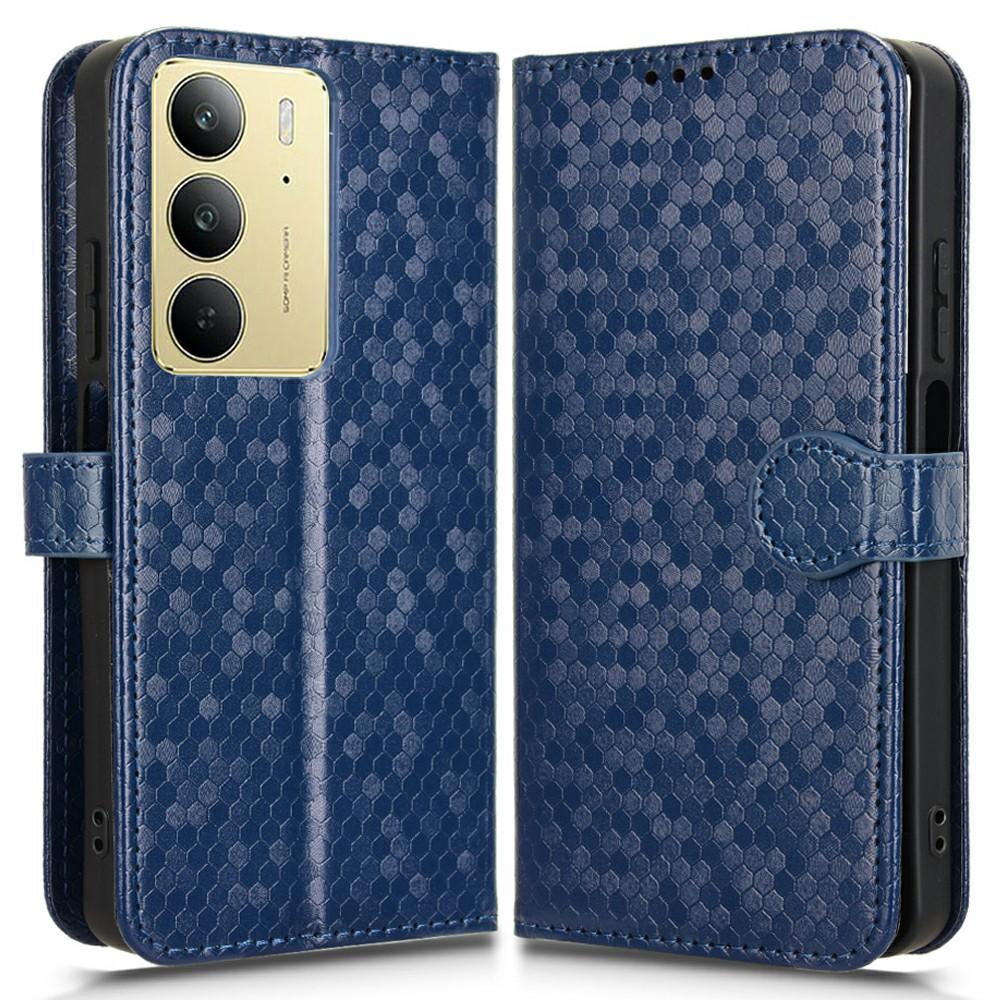 

Чохол-гаманець із візерунком у крапці зі штучної шкіри для Realme C75 Dark Blue