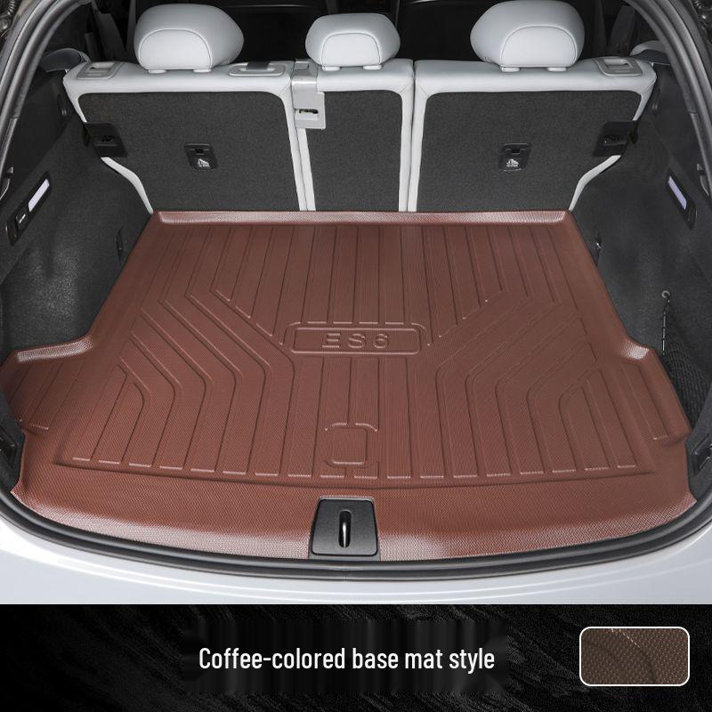 Compatible with 25 NIO ES6 models: TPE trunk mat, tailgate mat, door sill mat, and trunk cover.