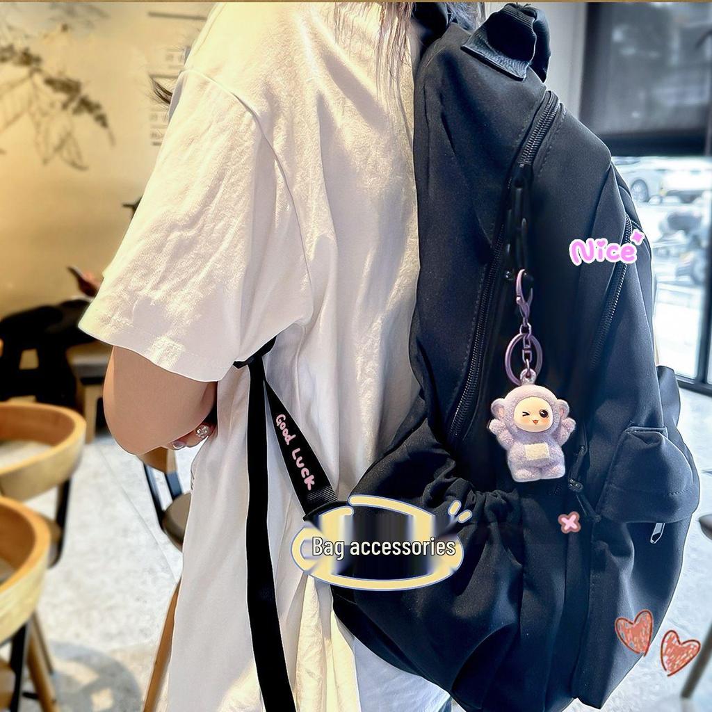 Flocking Baby Cartoon Antenna Keychain DIY Pendant Gift with Book Packaging