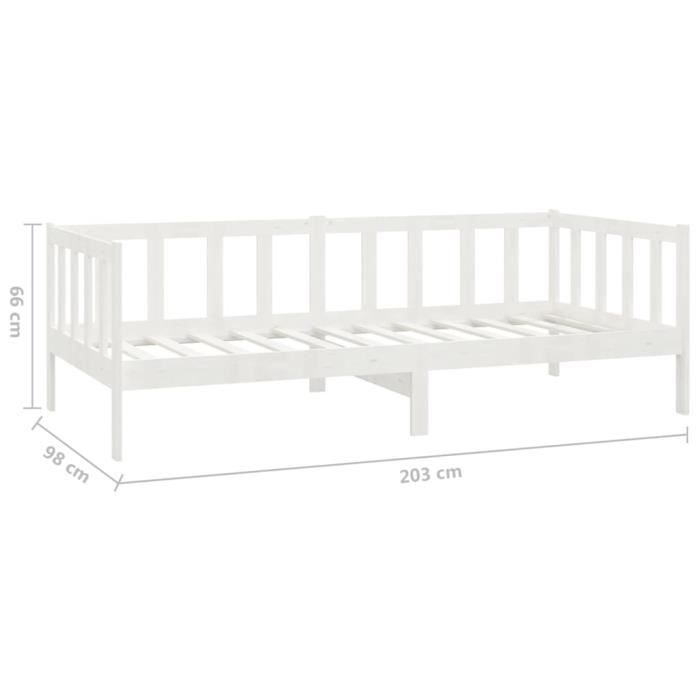 VidaXL Daybed with Mattress 90x200 Cm White Solid Pine Wood 3083605